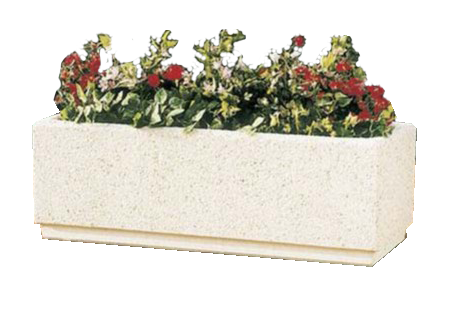 Rectangular planter in washed aggregate